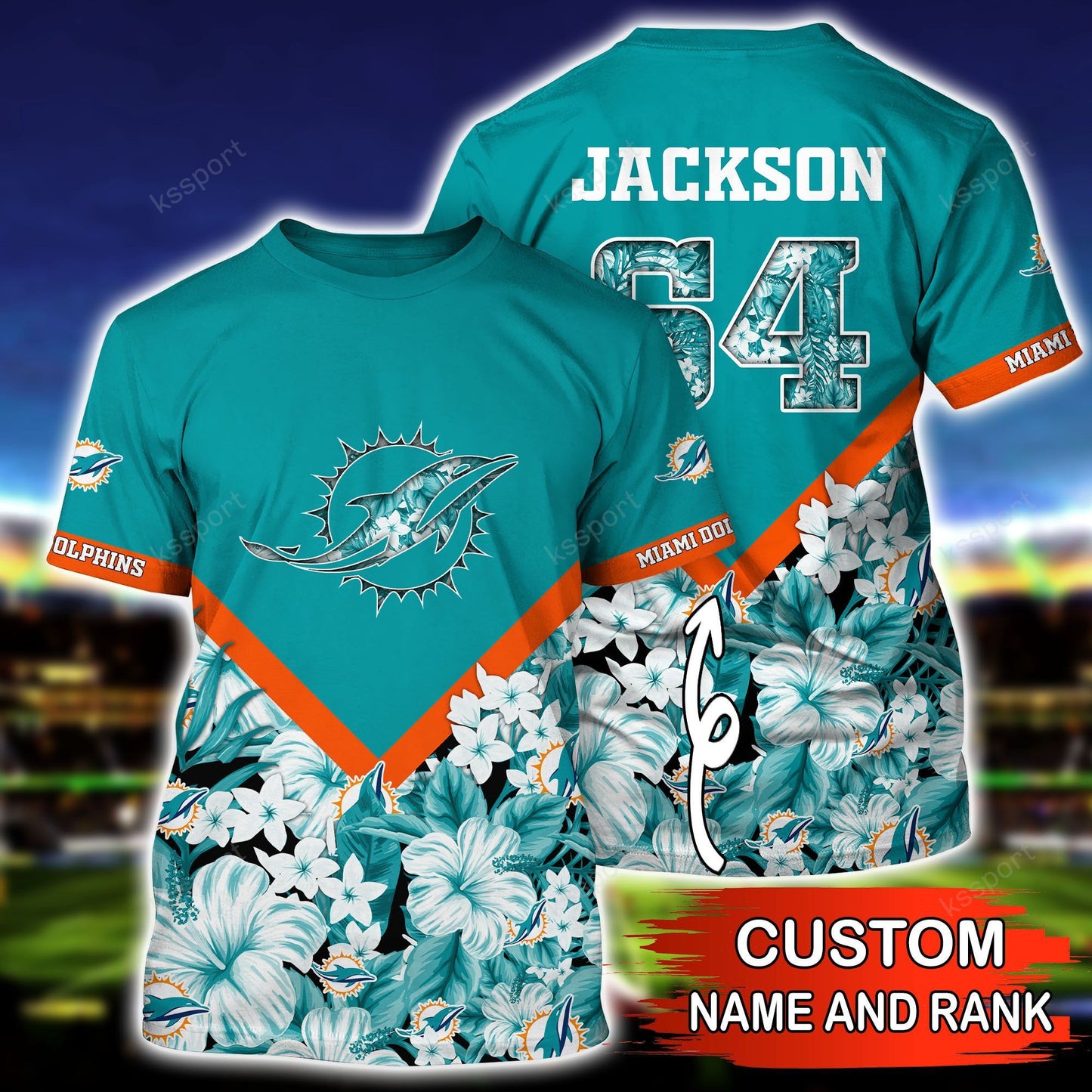 Miami Dolphins Personalized Shirt and Shorts BG288