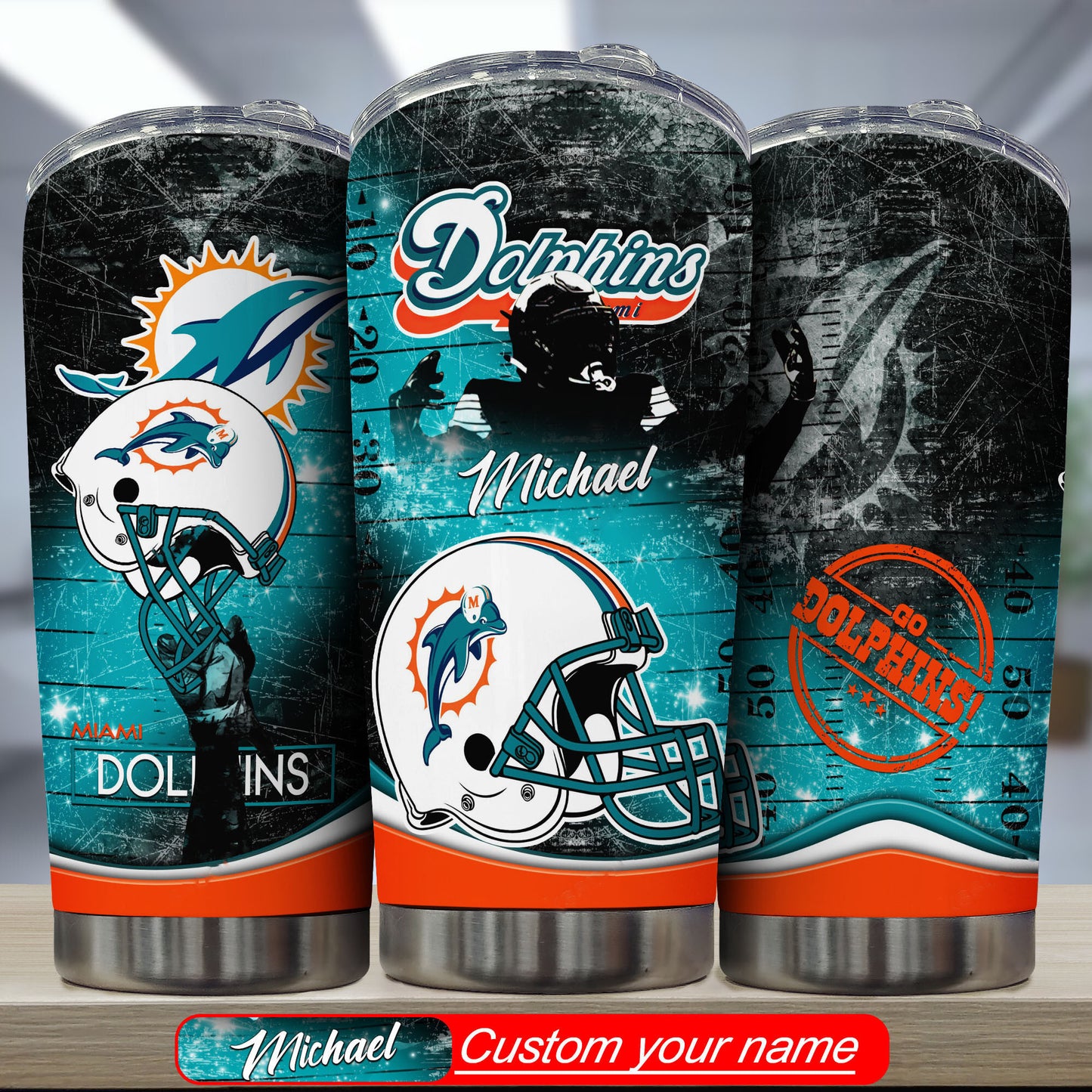 Miami Dolphins Personalized Tumbler BG329