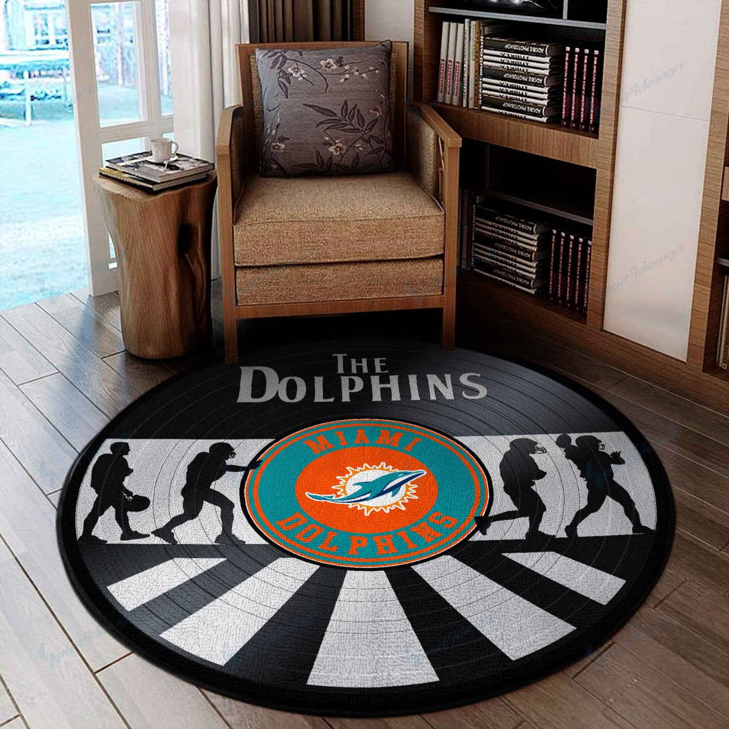 Miami Dolphins Round Rug 102