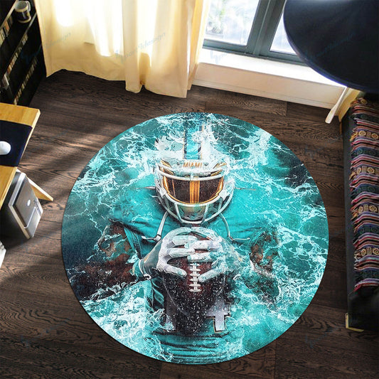 Miami Dolphins Round Rug 116