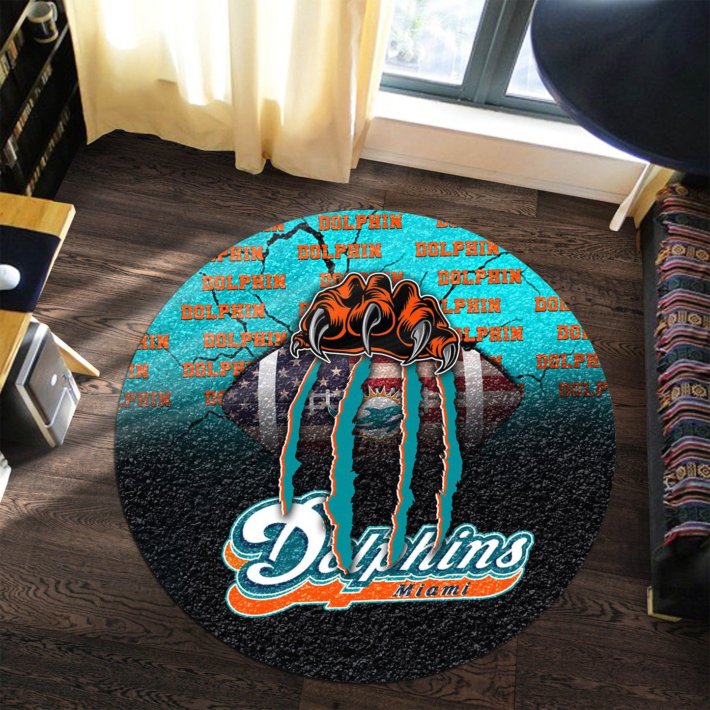 Miami Dolphins Round Rug 196