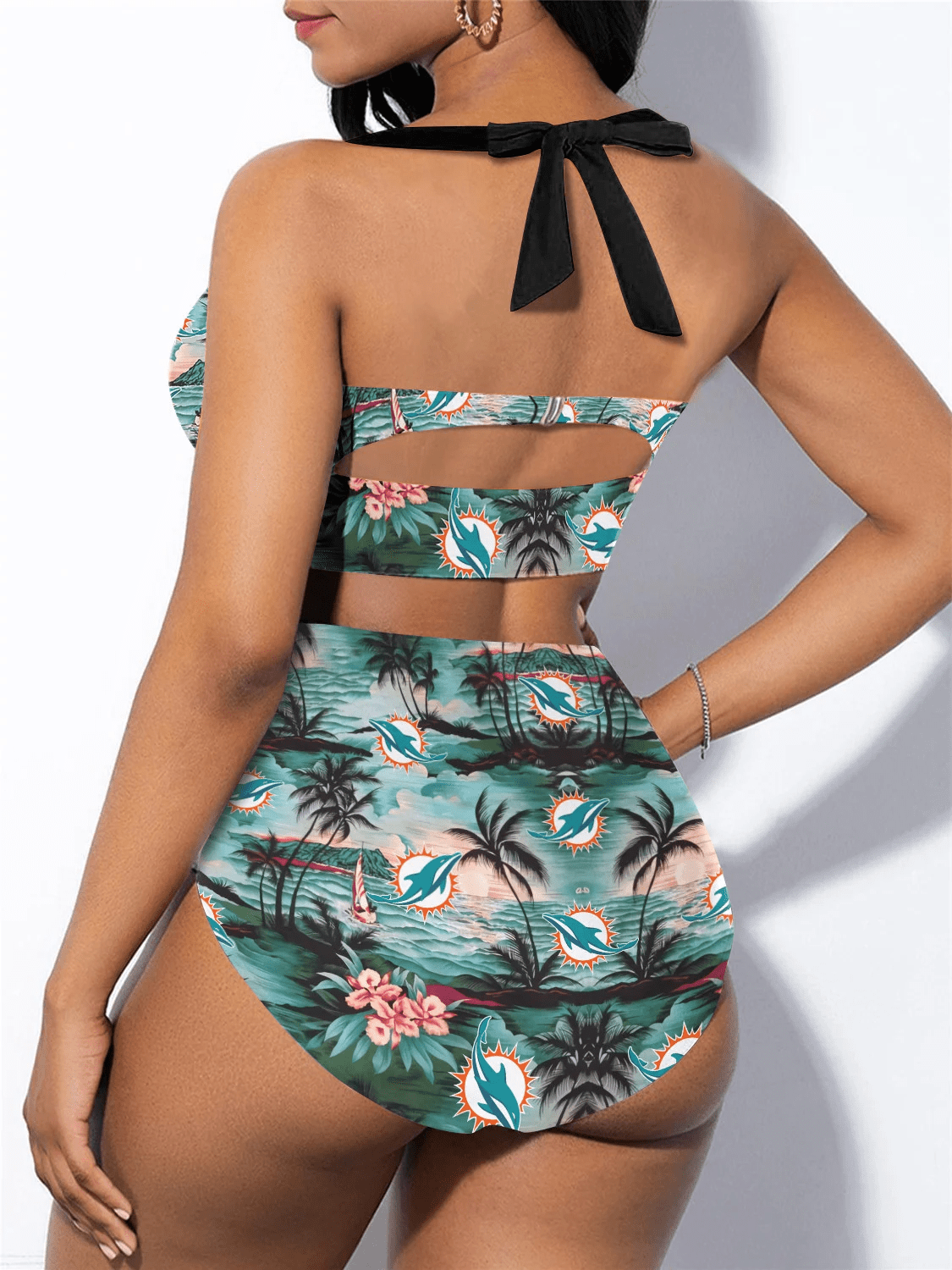 Miami Dolphins Sexy Print Bikini Swimsuit 91