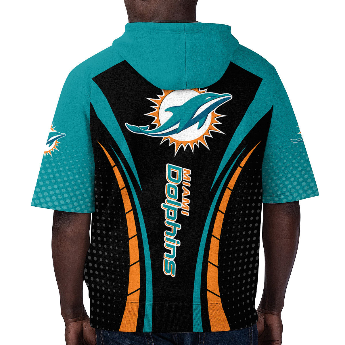 Miami Dolphins Short Sleeve Hoodie BG52
