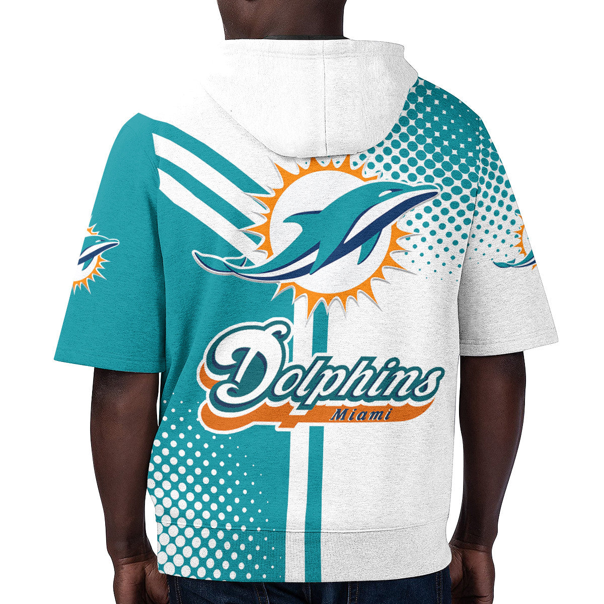 Miami Dolphins Short Sleeve Hoodie BG73