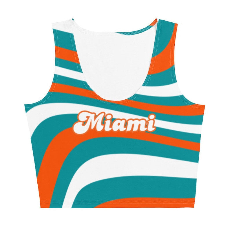 Miami Dolphins Swirl Print Crop Top