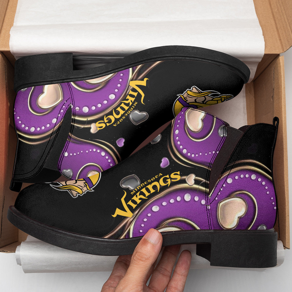 Minnesota Vikings Comfort & Fashion Short Boots BG122