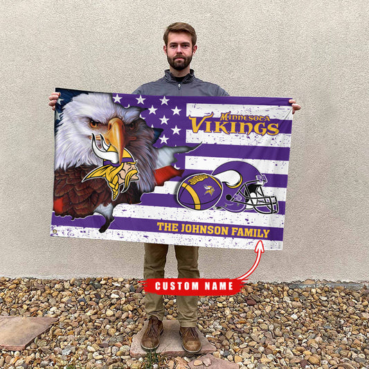 Minnesota Vikings-Flag-Custom Name