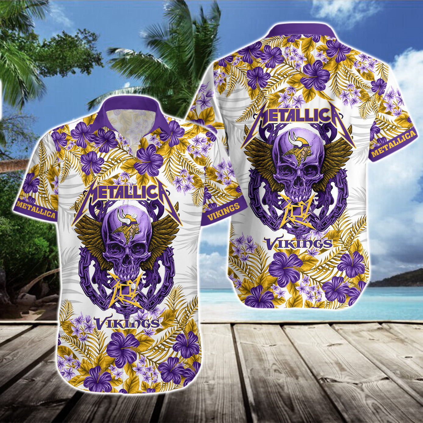 Minnesota Vikings Hawaii Shirt & Shorts BG344