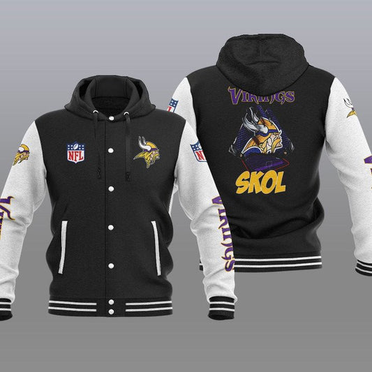 Minnesota Vikings Hooded Button Jacket with Hood 35