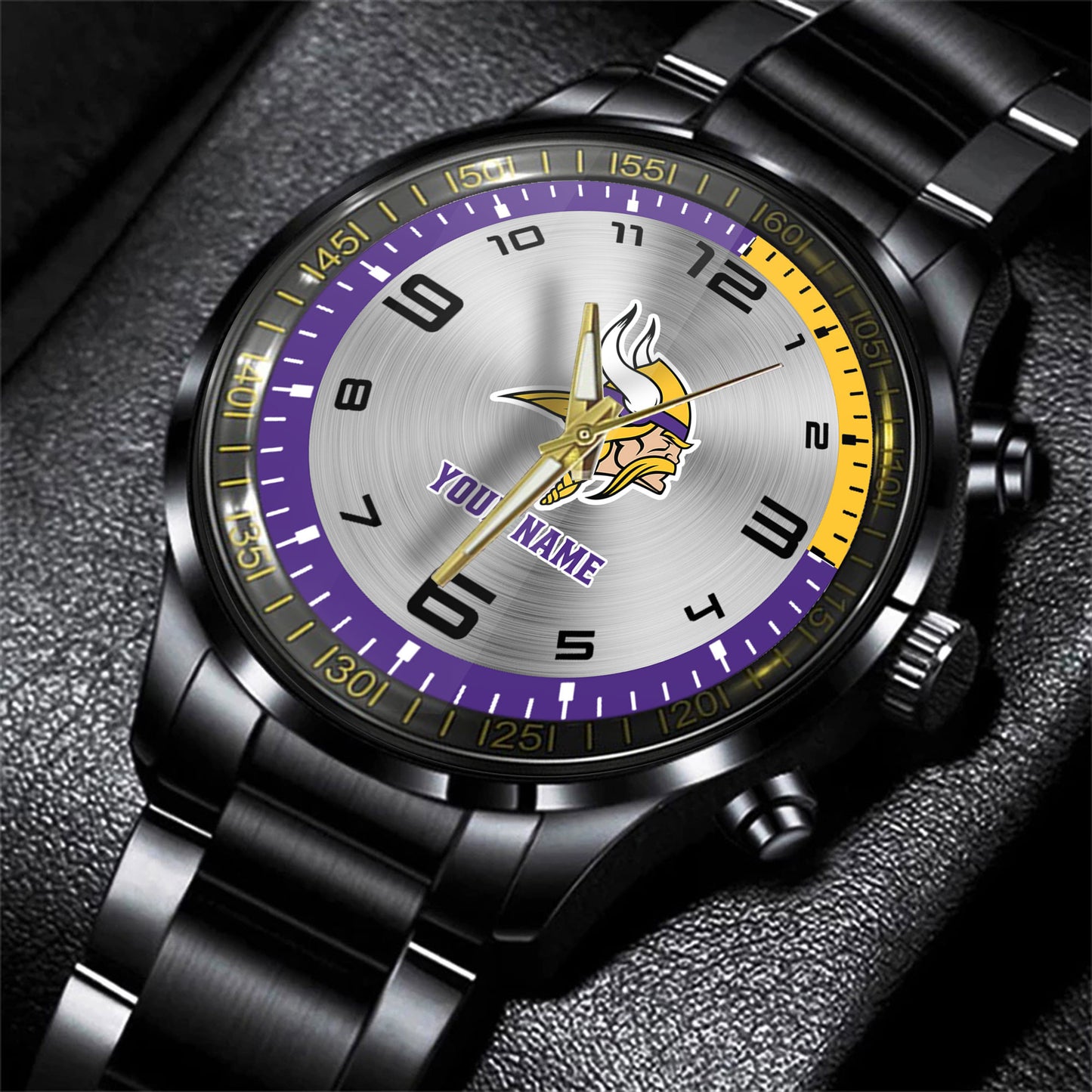 Minnesota Vikings Black Fashion Watch Gifts For Sport Fans AZWATCH021
