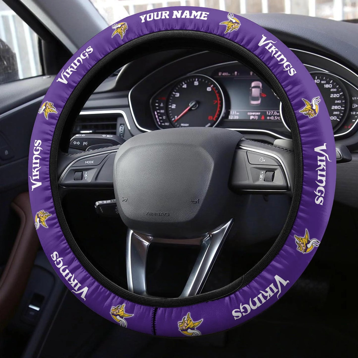 Minnesota Vikings Personalized 3D Steering Wheel Cover 84