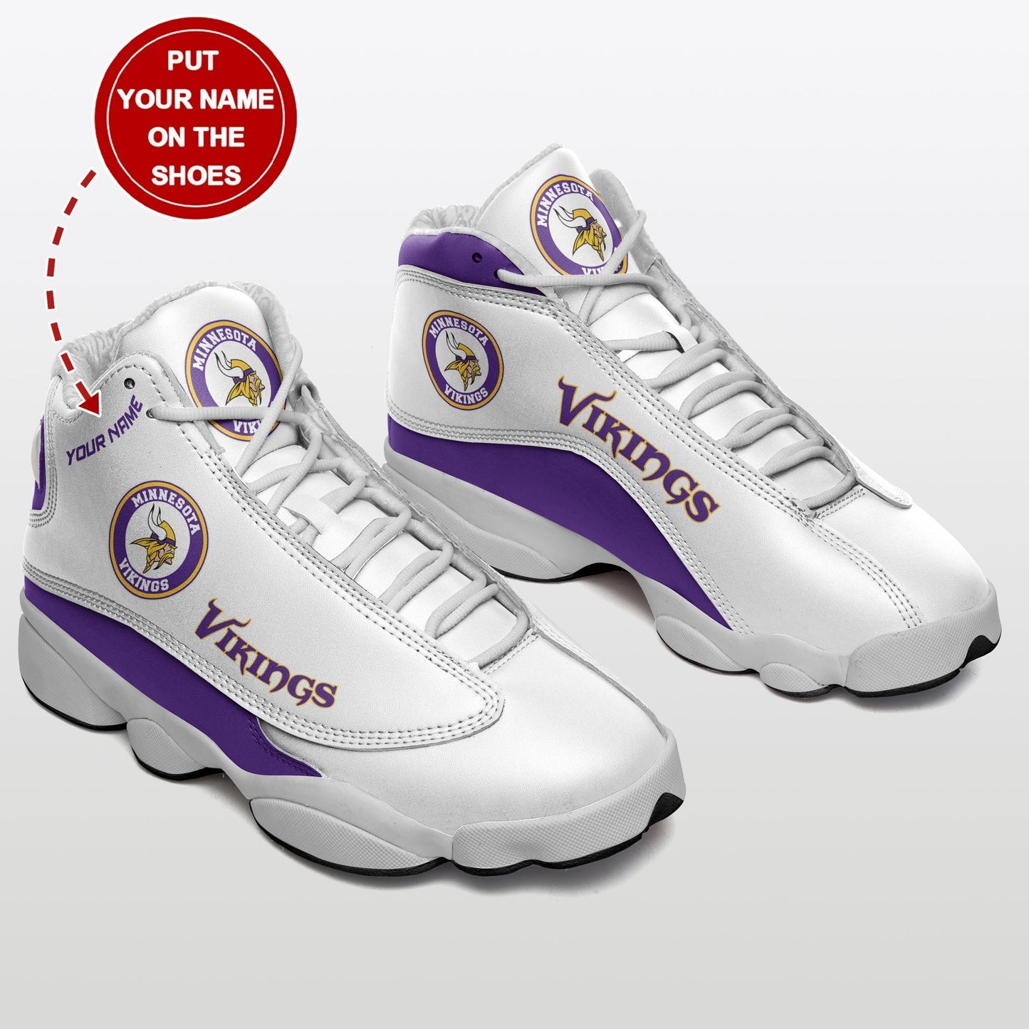 Minnesota Vikings Personalized Air JD13 Sneakers 042