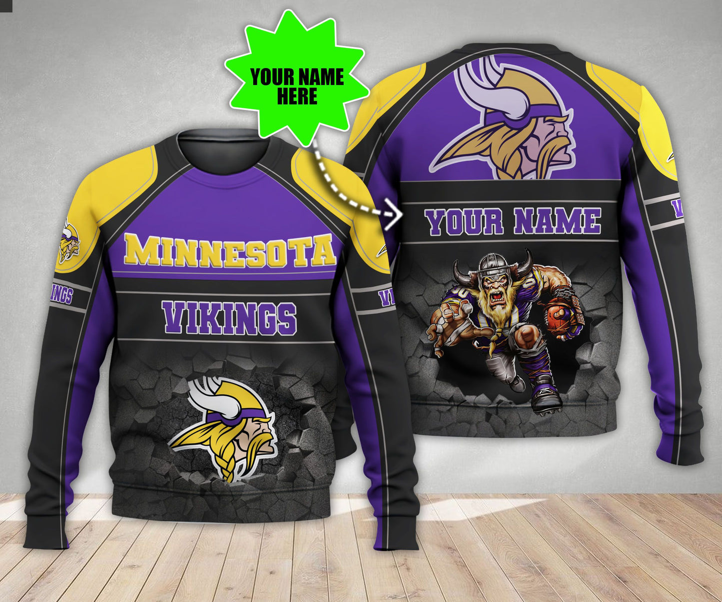 Minnesota Vikings Personalized All Over Printed 557