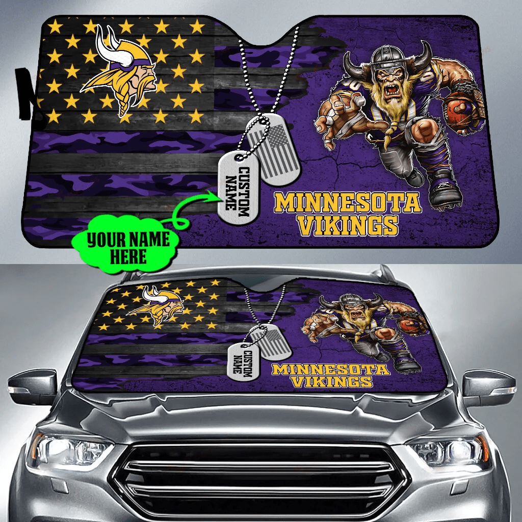 Minnesota Vikings Personalized Auto Sun Shade BG50