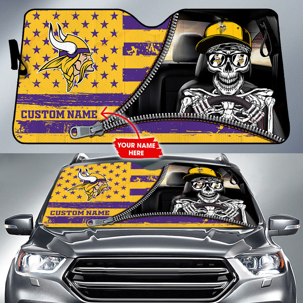 Minnesota Vikings Personalized Auto Sun Shade BG82