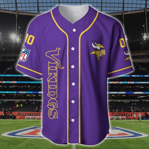 Minnesota Vikings Personalized Baseball Jersey BG181