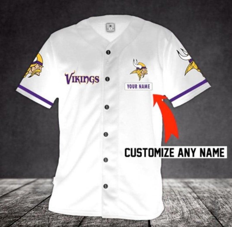 Minnesota Vikings Personalized Baseball Jersey Shirt 70