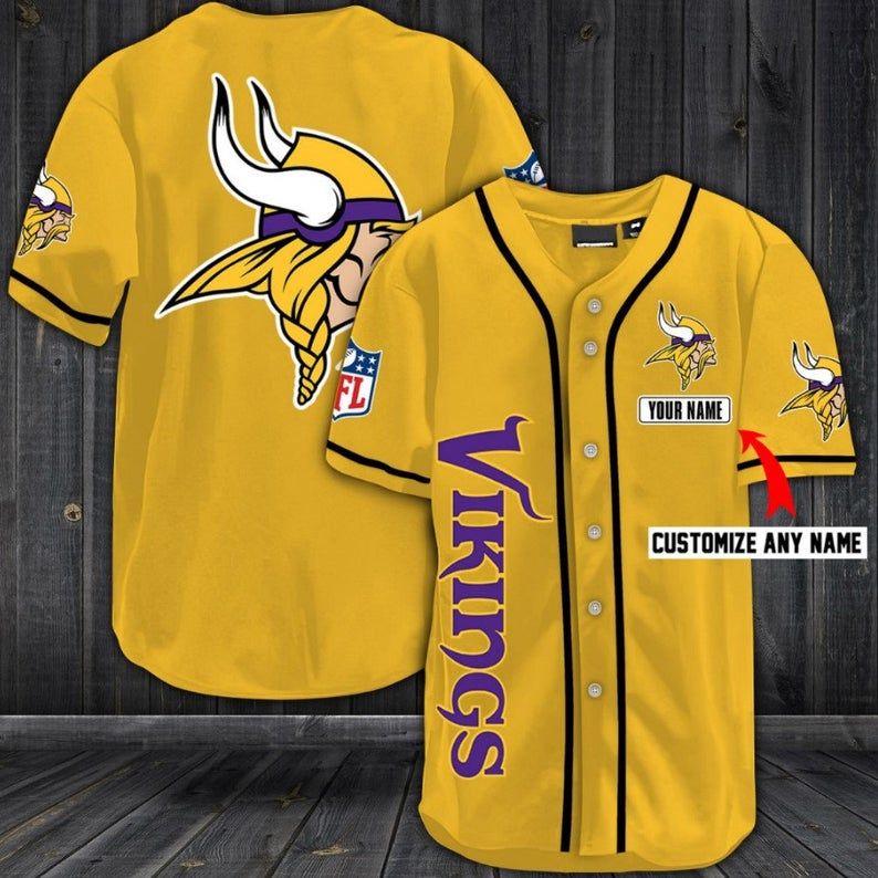 Minnesota Vikings Personalized Baseball Jersey Shirt 73