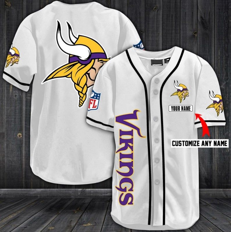 Minnesota Vikings Personalized Baseball Jersey Shirt 73