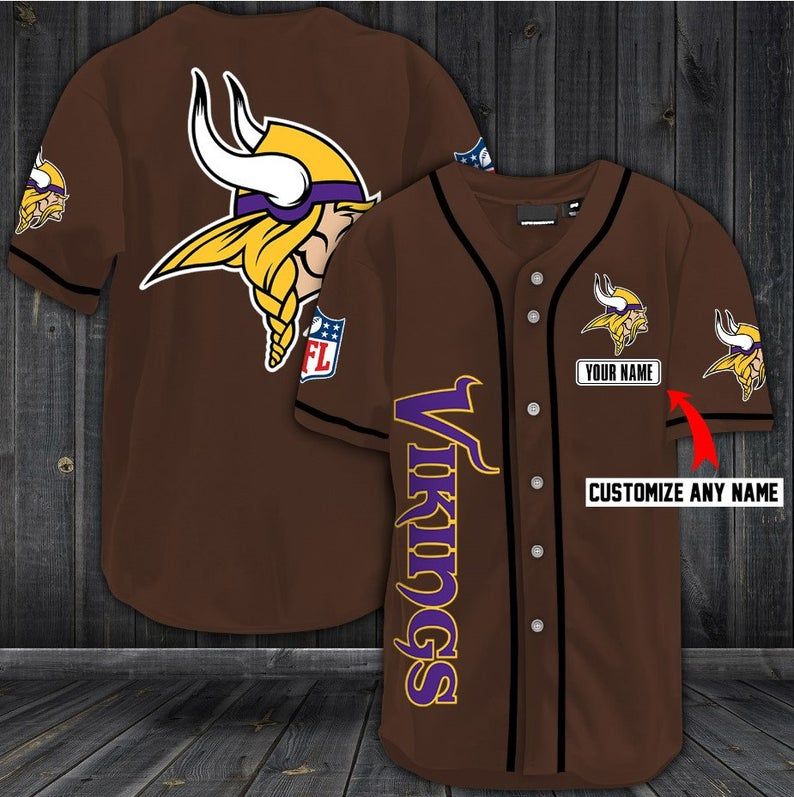 Minnesota Vikings Personalized Baseball Jersey Shirt 73