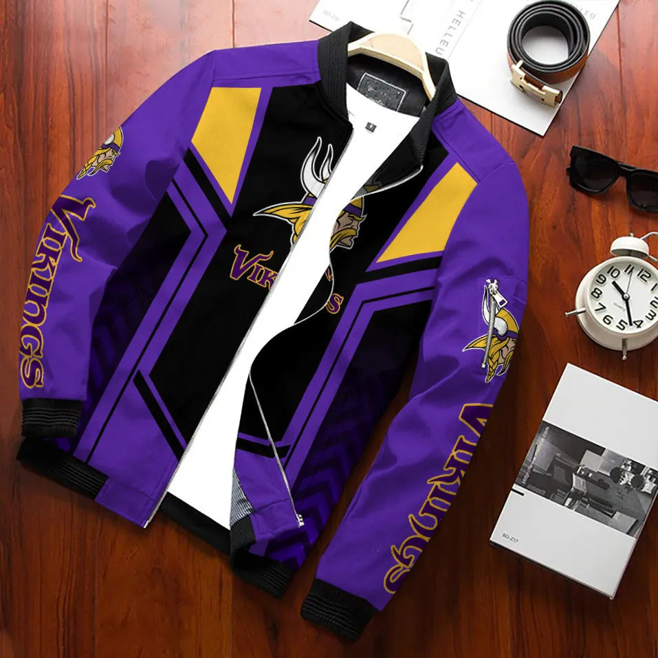Minnesota Vikings Personalized Bomber Jacket BG160