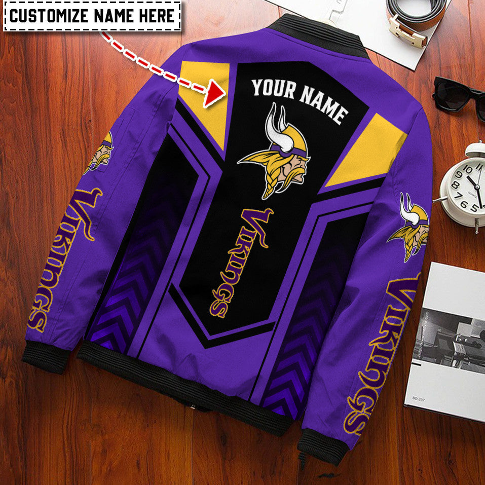 Minnesota Vikings Personalized Bomber Jacket BG160