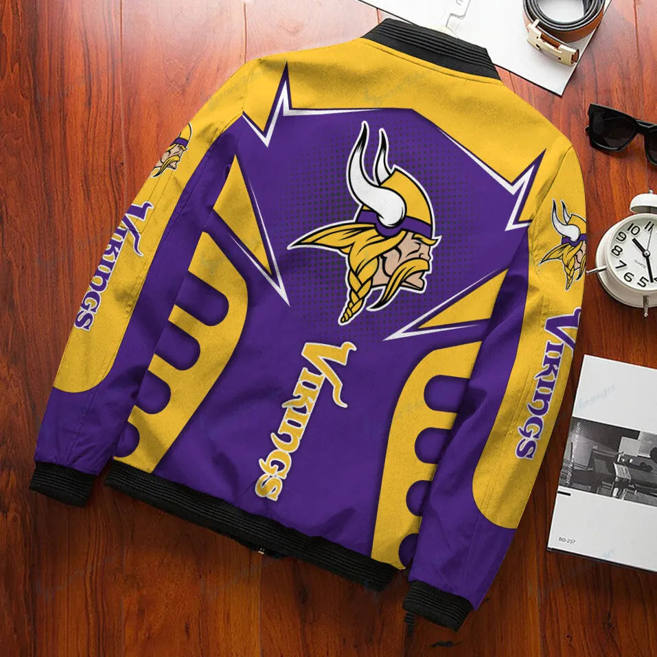 Minnesota Vikings Personalized Bomber Jacket BG311