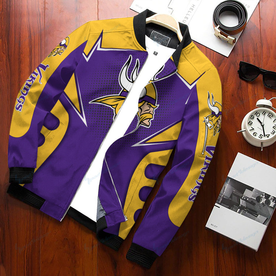 Minnesota Vikings Personalized Bomber Jacket BG311
