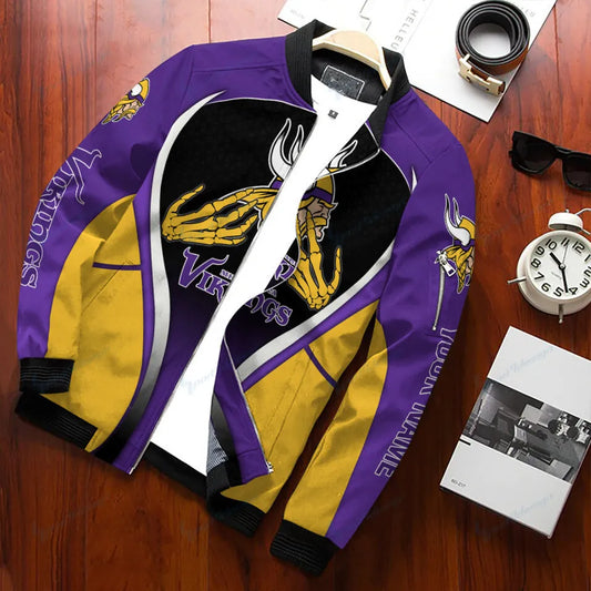 Minnesota Vikings Personalized Bomber Jacket BG392