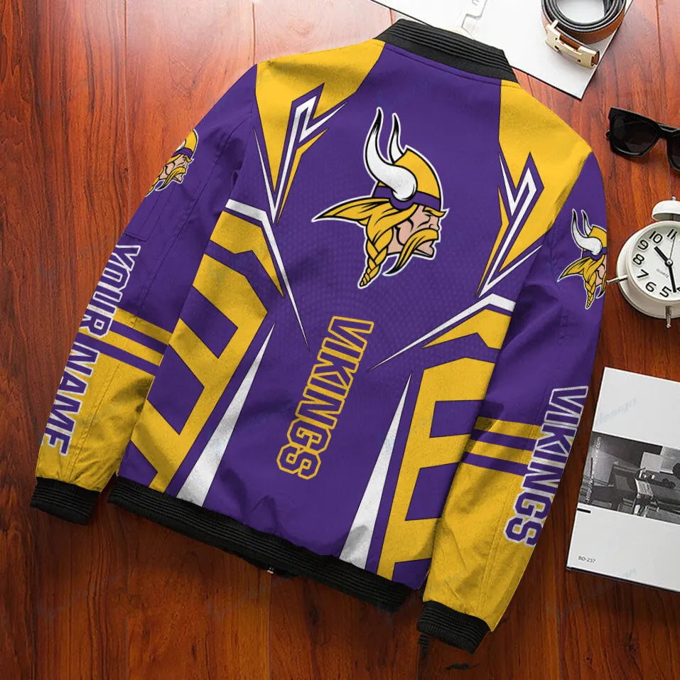 Minnesota Vikings Personalized Bomber Jacket BG431