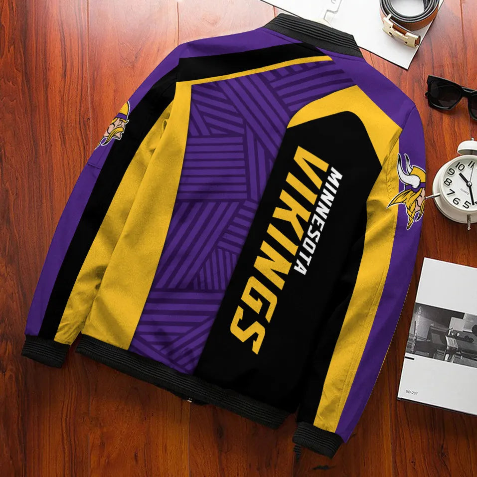 Minnesota Vikings Personalized Bomber Jacket BG528