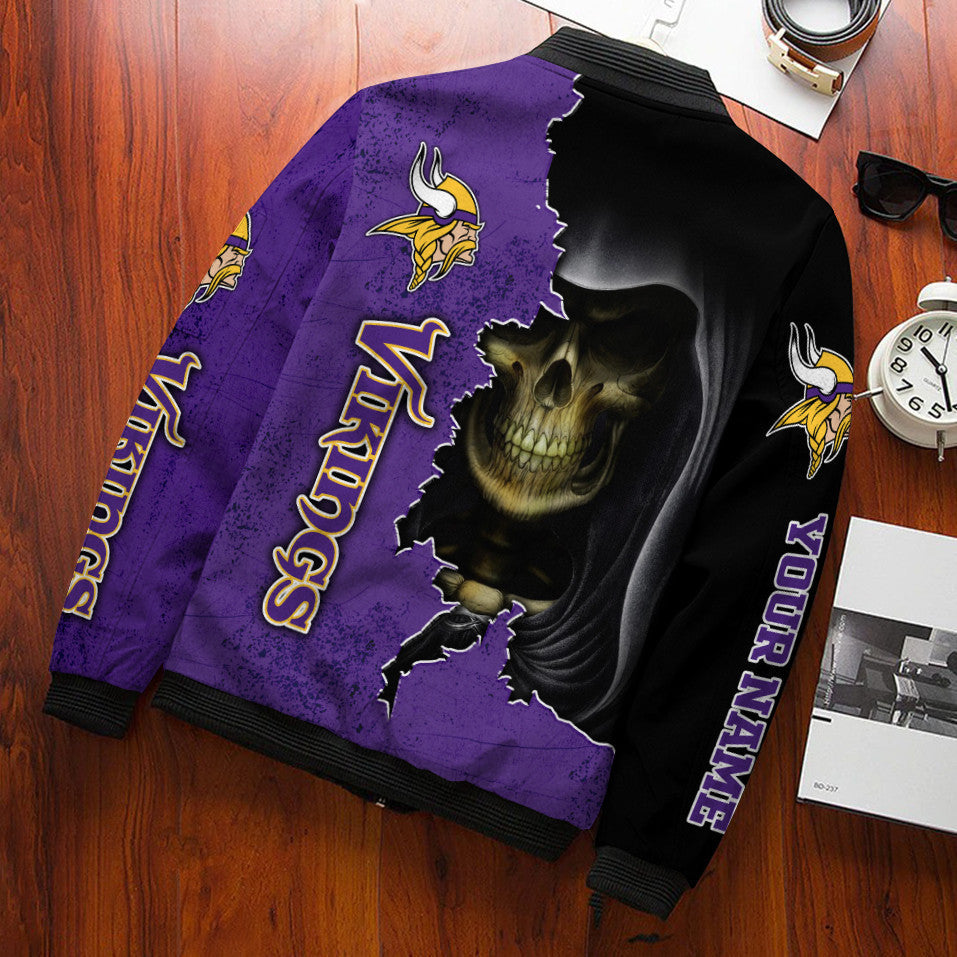 Minnesota Vikings Personalized Bomber Jacket BG562
