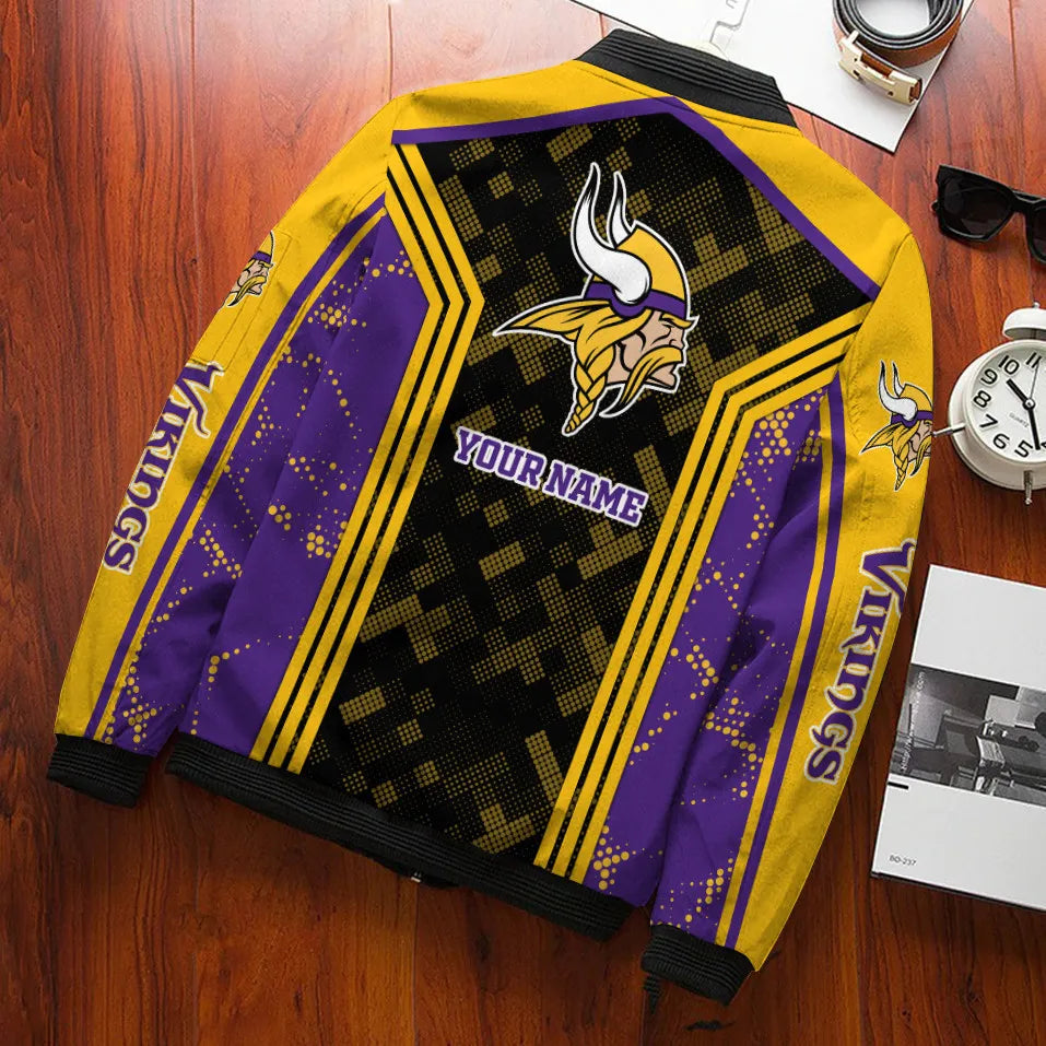 Minnesota Vikings Personalized Bomber Jacket BG606
