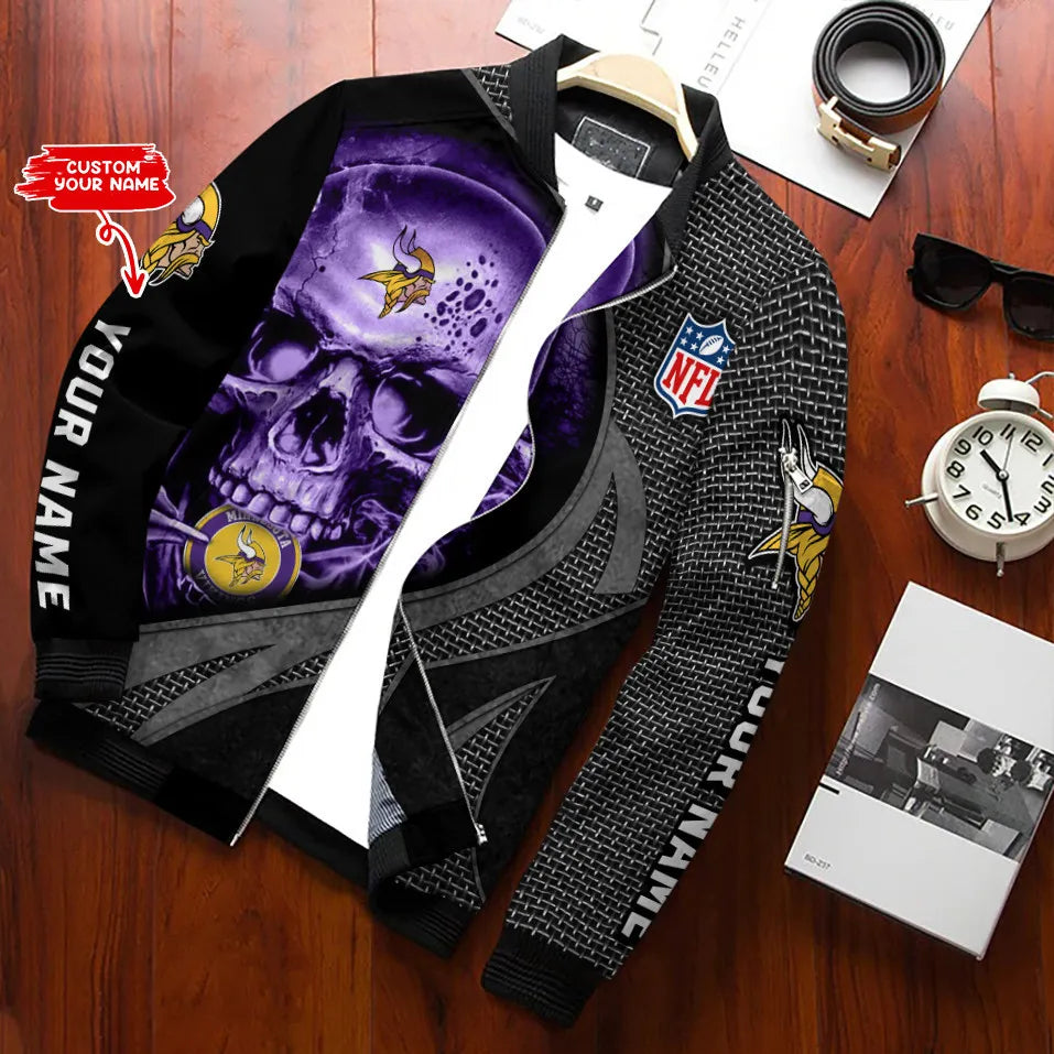 Minnesota Vikings Personalized Bomber Jacket BG619