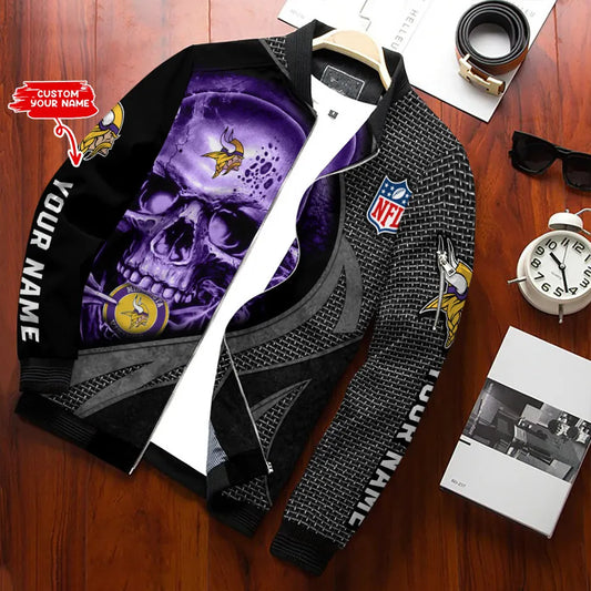 Minnesota Vikings Personalized Bomber Jacket BG619