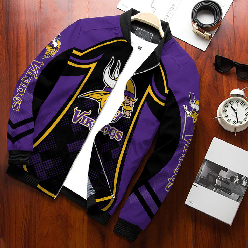 Minnesota Vikings Personalized Bomber Jacket BG634