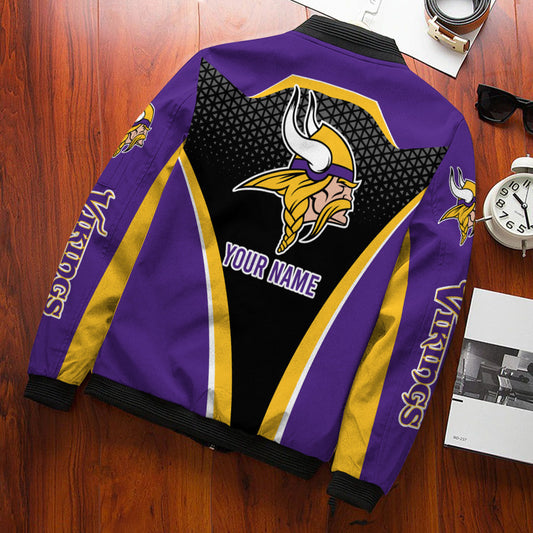Minnesota Vikings Personalized Bomber Jacket BG654