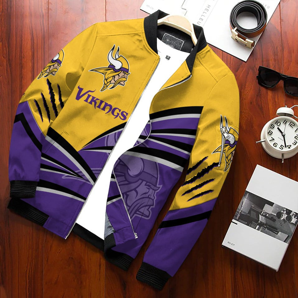 Minnesota Vikings Personalized Bomber Jacket BG676