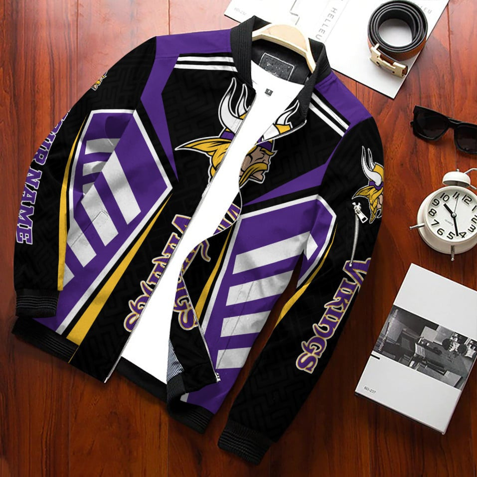 Minnesota Vikings Personalized Bomber Jacket BG680