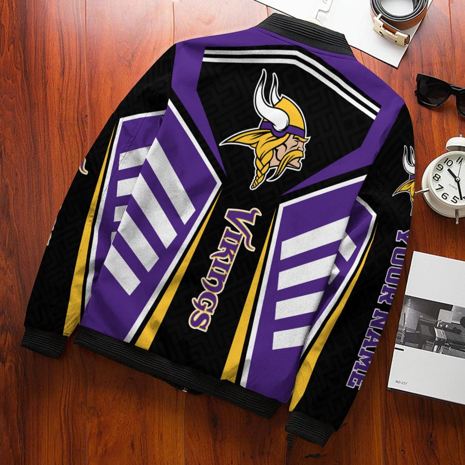 Minnesota Vikings Personalized Bomber Jacket BG680
