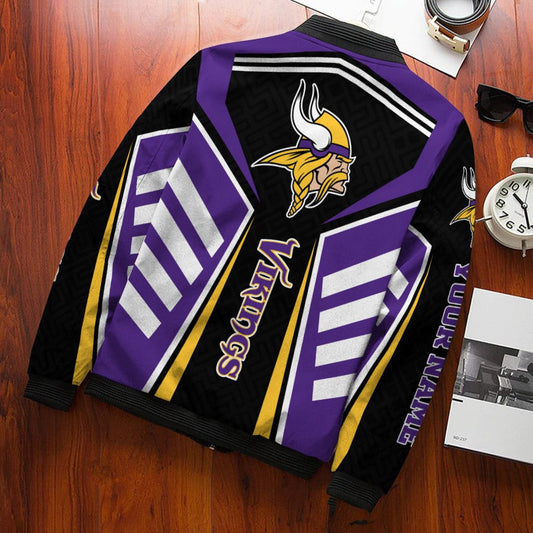 Minnesota Vikings Personalized Bomber Jacket BG680