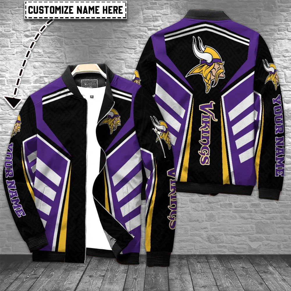 Minnesota Vikings Personalized Bomber Jacket BG680