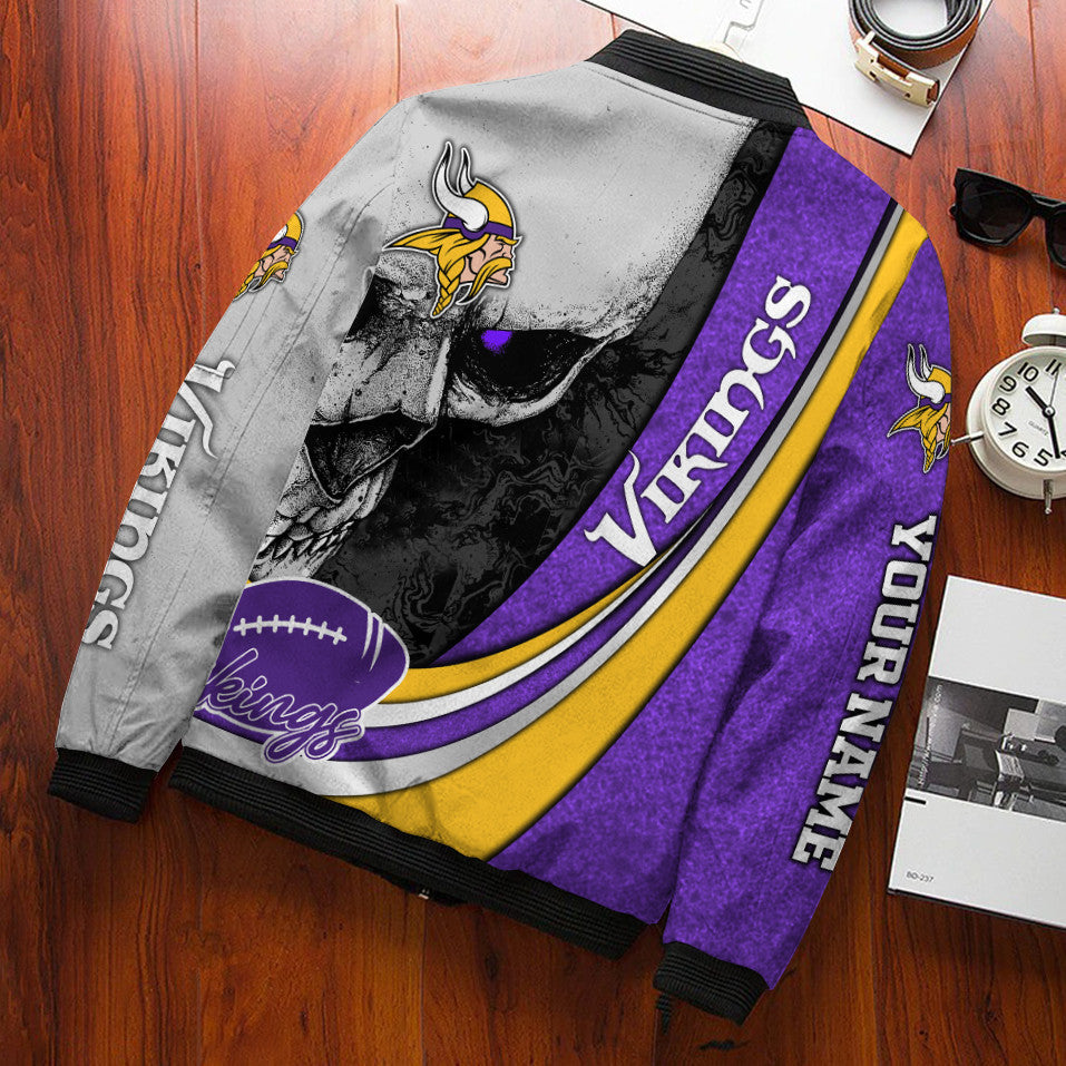 Minnesota Vikings Personalized Bomber Jacket BG712