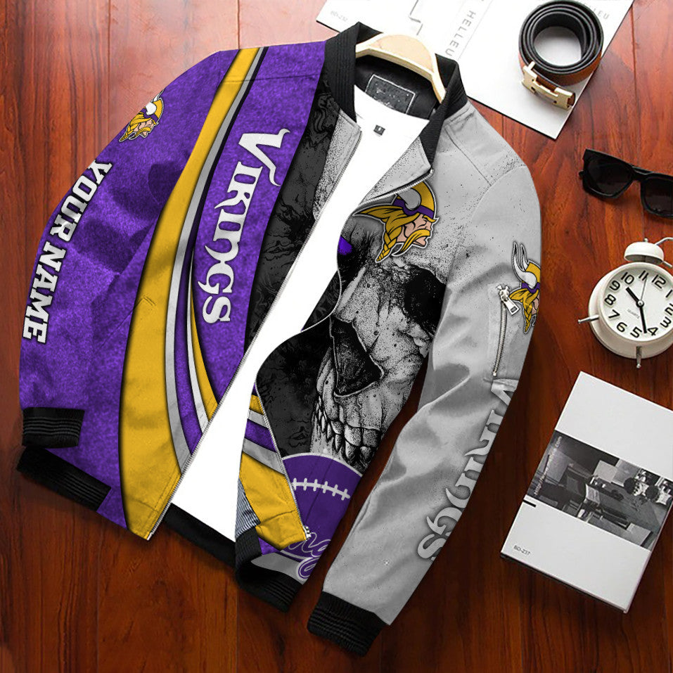 Minnesota Vikings Personalized Bomber Jacket BG712