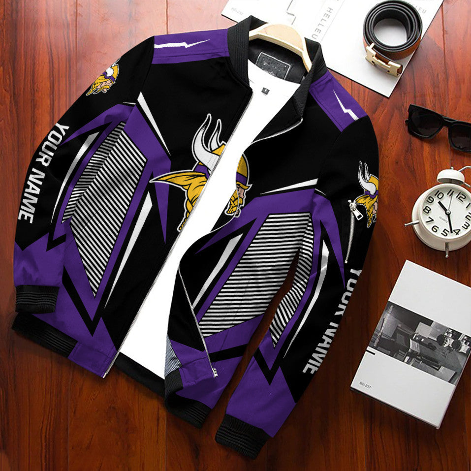 Minnesota Vikings Personalized Bomber Jacket BG731