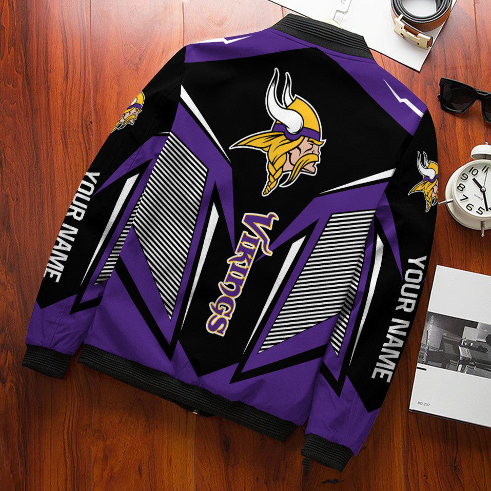 Minnesota Vikings Personalized Bomber Jacket BG731
