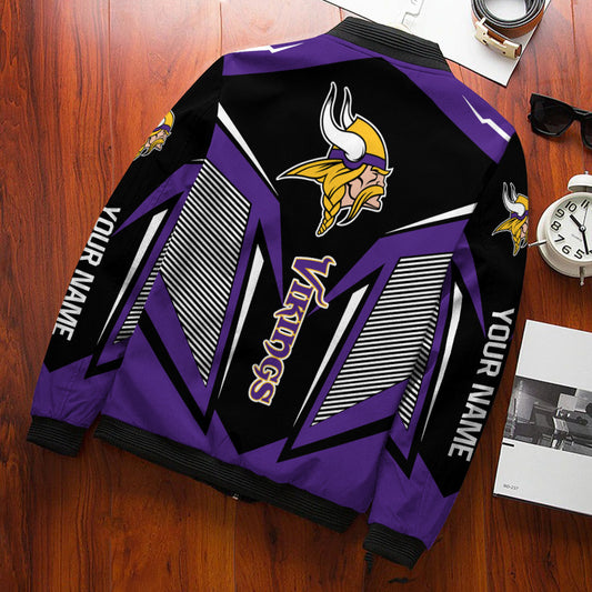 Minnesota Vikings Personalized Bomber Jacket BG731