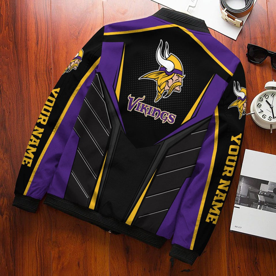 Minnesota Vikings Personalized Bomber Jacket BG737