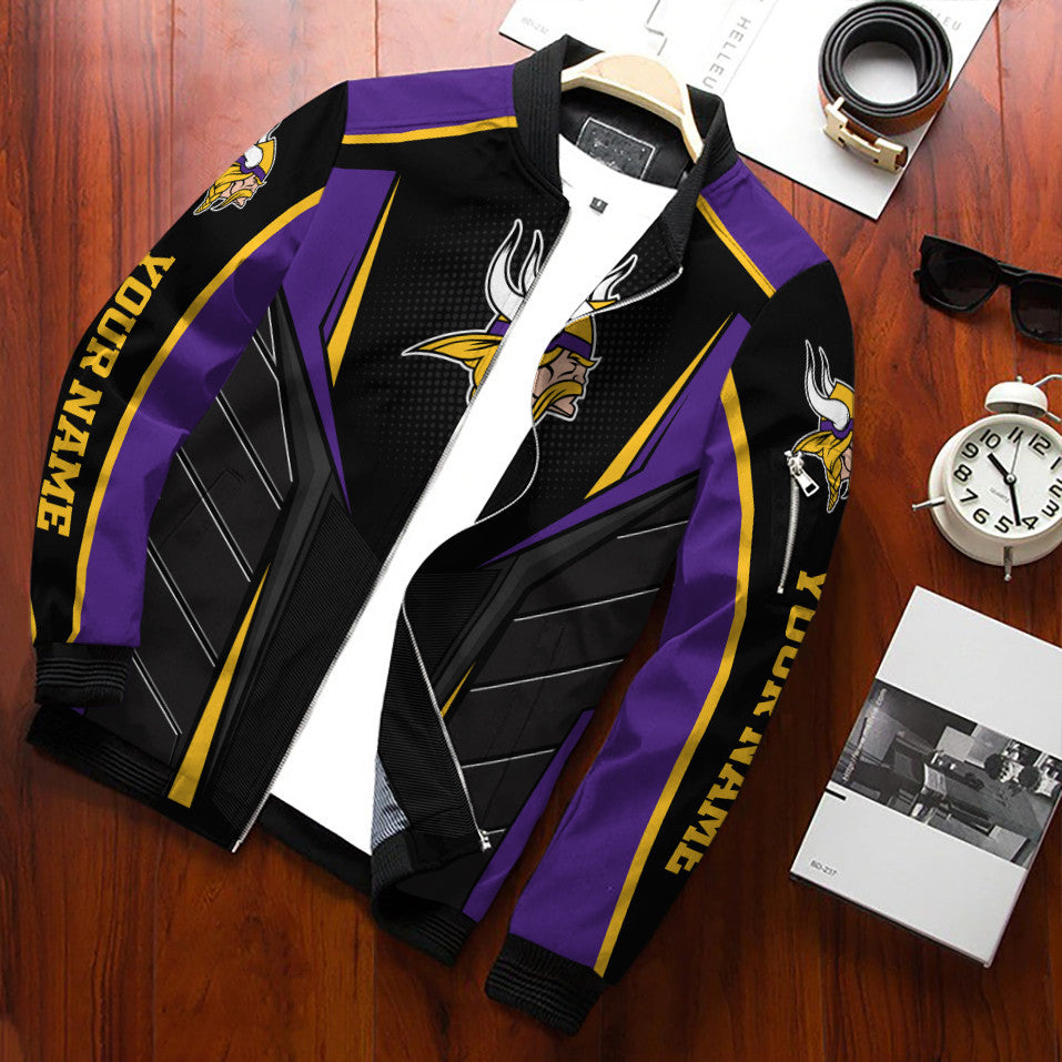 Minnesota Vikings Personalized Bomber Jacket BG737