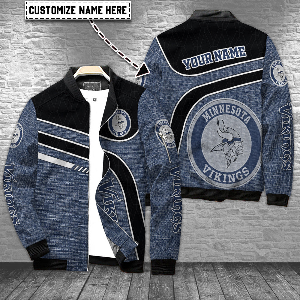 Minnesota Vikings Personalized Bomber Jacket BG816